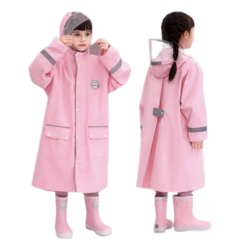 Durable PU Waterproof Raincoat in Navy Blue for Rainy Days